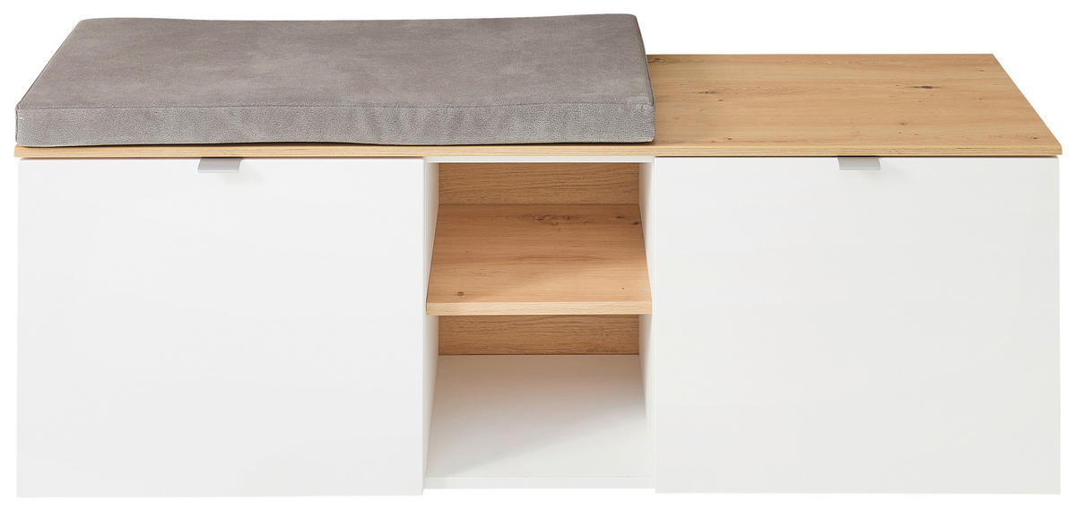 GARDEROBNA KLOP bela, hrast artisan - srebrne barve/črna, Design, kovina/umetna masa (128/50/38cm) - Xora