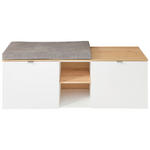 GARDEROBENBANK Bari  in 128/50/38 cm  - Silberfarben/Hellgrau, Design, Holzwerkstoff/Kunststoff (128/50/38cm) - Xora