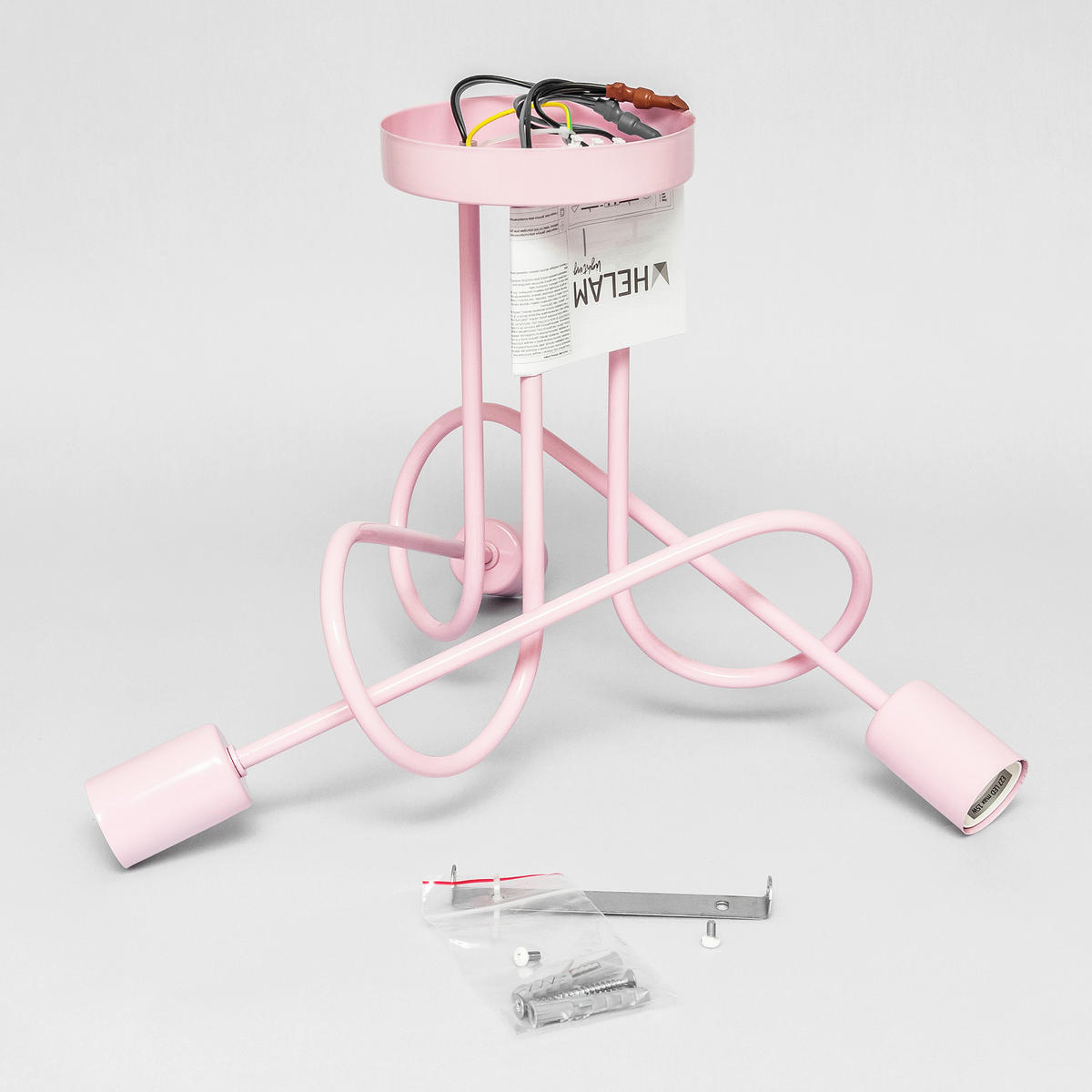 KINDERDECKENLEUCHTE OXFORD 45/45/30 cm   - Hellrosa, KONVENTIONELL, Metall (45/45/30cm)