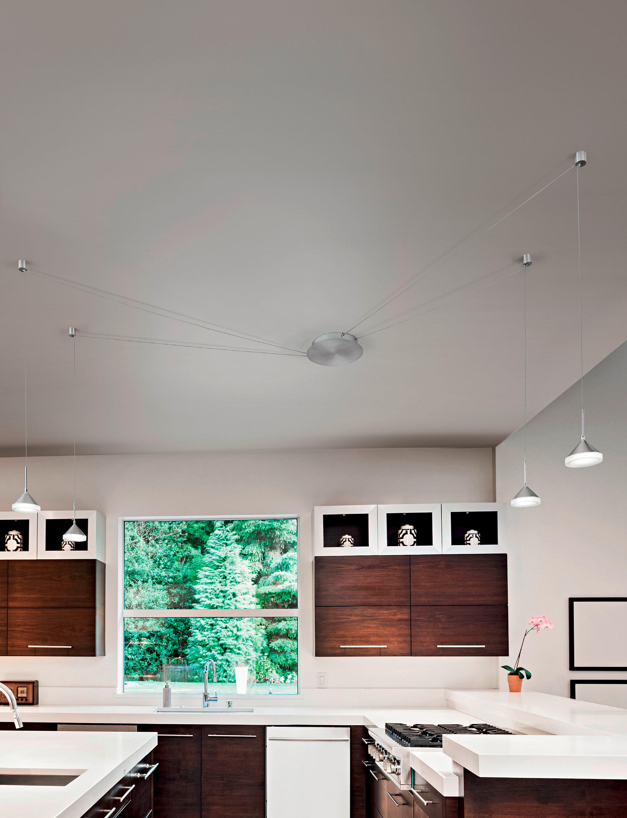 LED-PENDELLEUCHTE Isabella 650/350 cm   - Alufarben, Design, Metall (650/350cm) - Fabas Luce