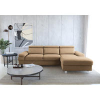 CANAPÉ D'ANGLE in Mikrofaser Sandfarben  - Sandfarben/Silberfarben, Konventionell, Textil/Metall (182/82/259cm) - Trendmanufaktur