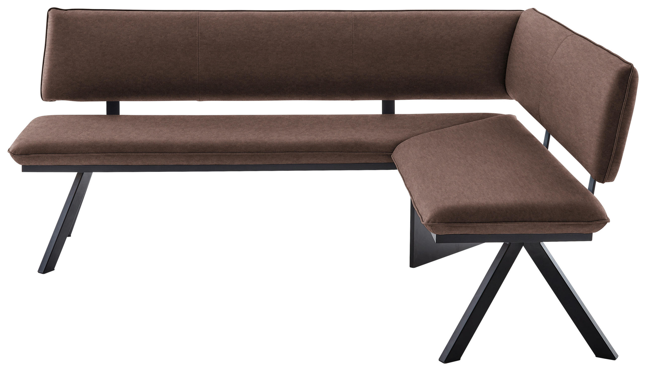 ECKBANK 190/150 cm  in Schwarz, Hellbraun  - Hellbraun/Schwarz, MODERN, Textil/Metall (190/150cm) - Cantus