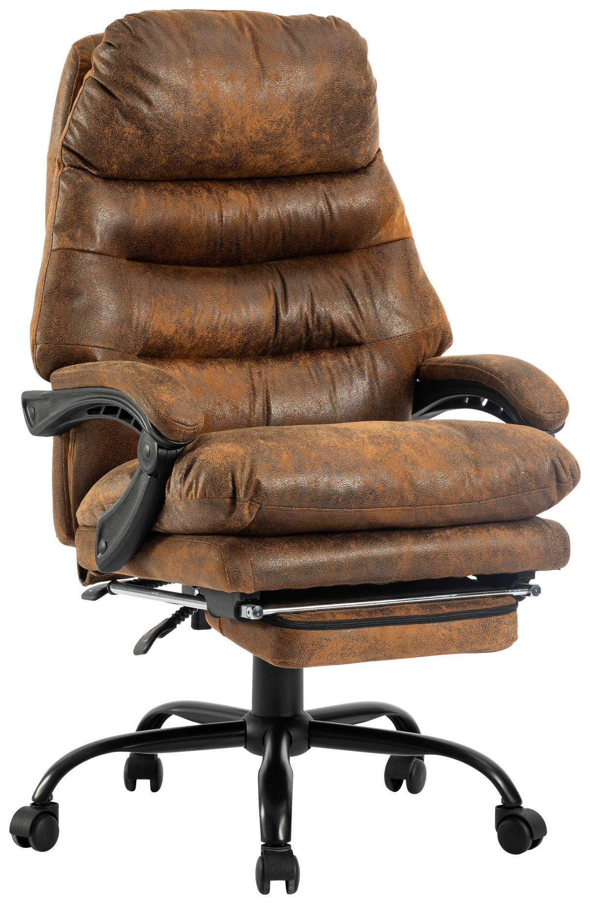 CHEFSESSEL  in Mikrofaser Braun, Schwarz  - Schwarz/Braun, Modern, Kunststoff/Textil (64/114-122/72cm) - MID.YOU