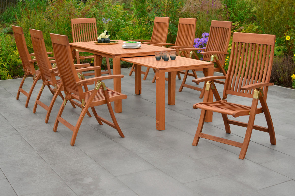 GARTENSET Eukalyptusholz Hartholz  - Naturfarben, KONVENTIONELL, Holz - Gardenson