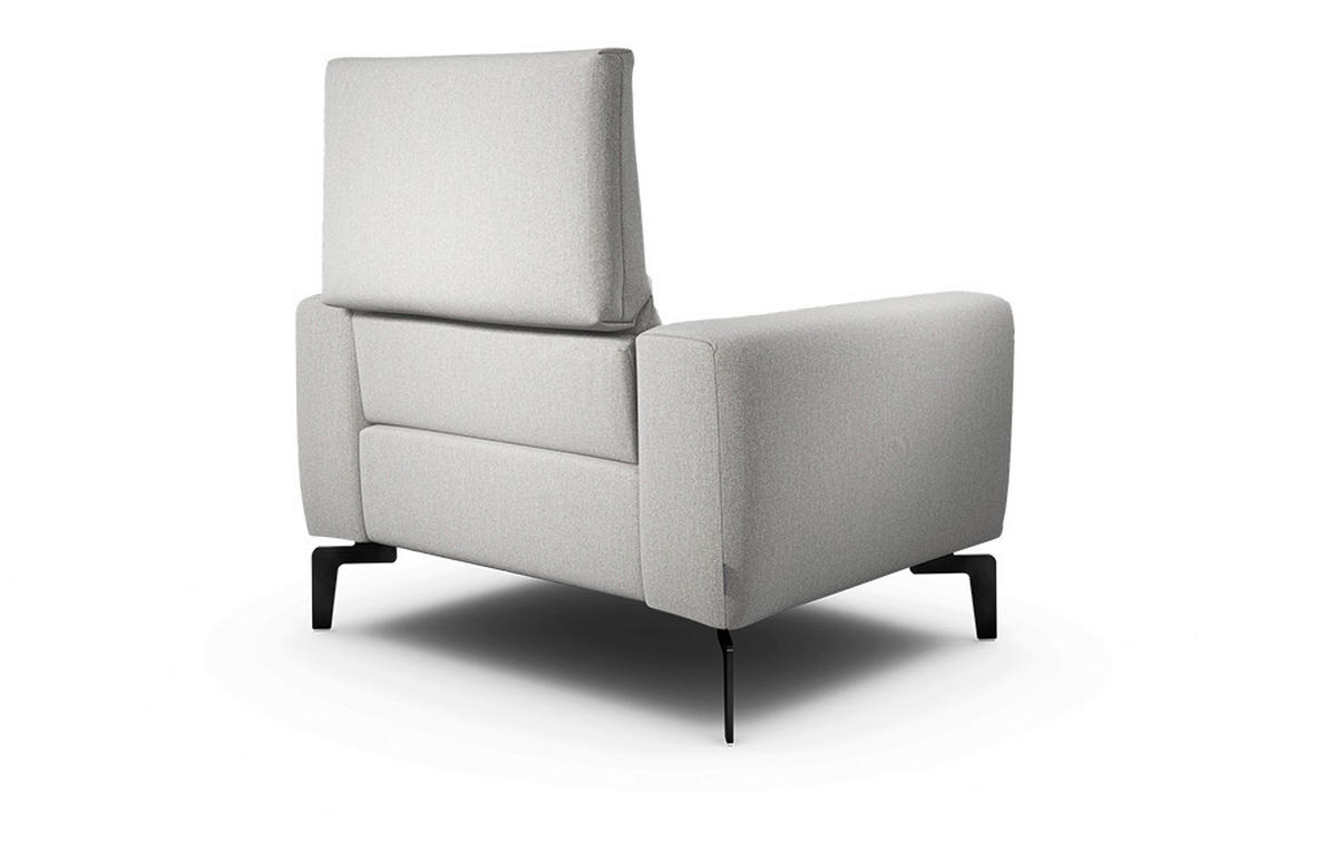 SESSEL Chenille Hellgrau    - Hellgrau/Schwarz, Design, Textil/Metall (110/85/86-94cm) - SENSOO