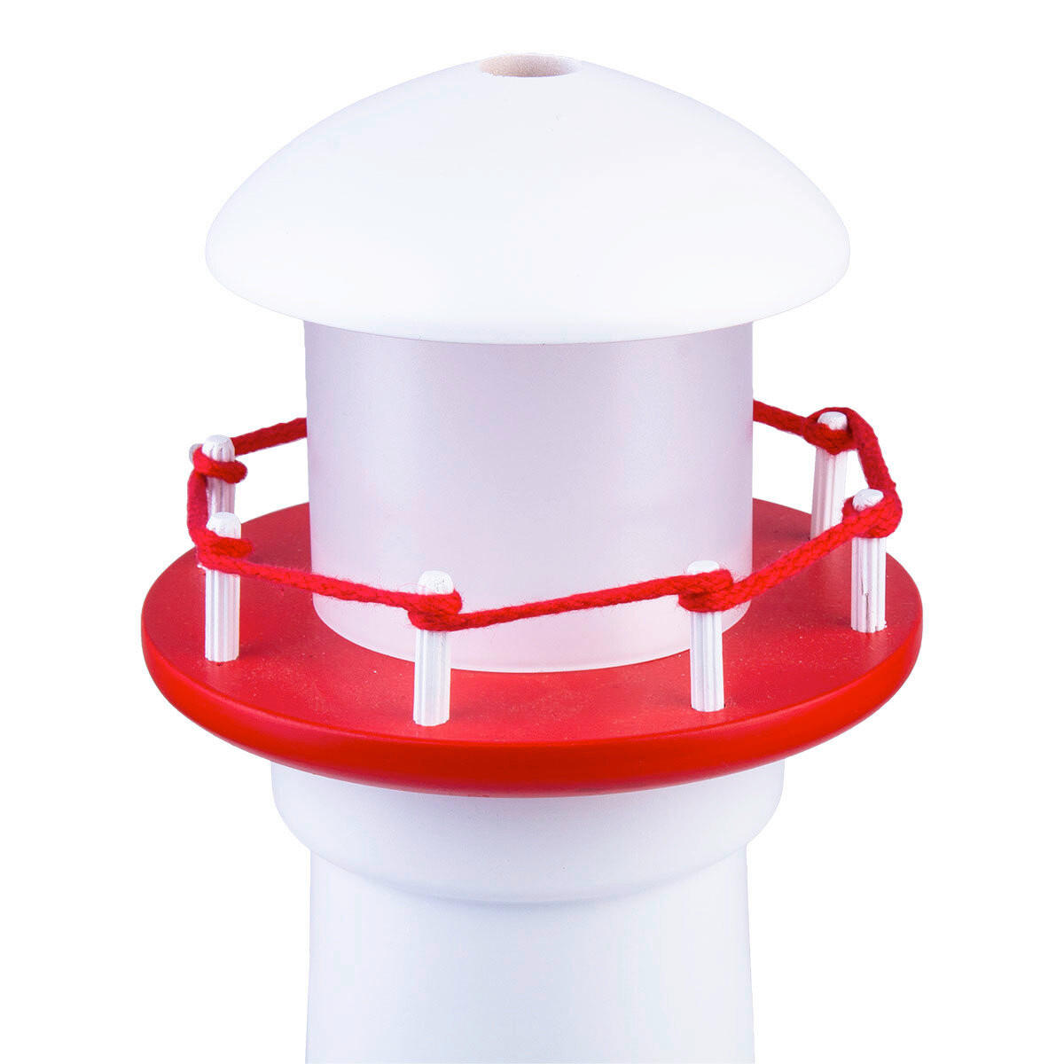 KINDERTISCHLEUCHTE Leuchtturm 12,5/31 cm  - Rot/Weiß, Basics, Holz/Kunststoff (12,5/31cm)