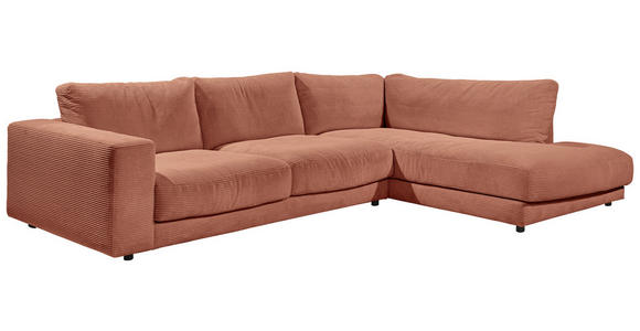 ECKSOFA  in Cord Rostfarben  325/224 cm  - Rostfarben/Schwarz, Design, Kunststoff/Textil (325/224cm) - Hom`in