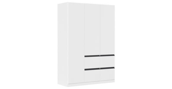 KLEIDERSCHRANK 3-türig Weiß, Dunkelgrau  - Dunkelgrau/Weiß, Trend, Holzwerkstoff/Kunststoff (136/197/54cm) - Xora