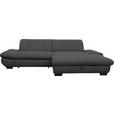 ECKSOFA in Mikrofaser Grau  - Schwarz/Grau, Design, Textil/Metall (290/198cm) - Xora