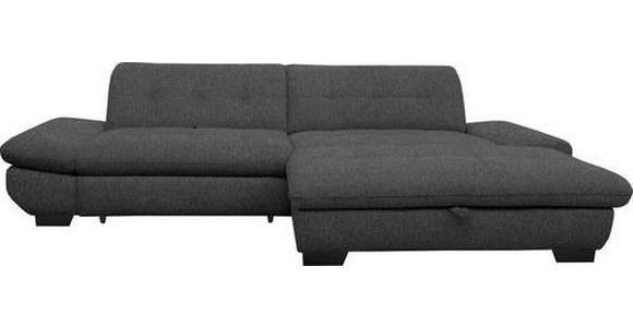 ECKSOFA in Mikrofaser Grau  - Schwarz/Grau, Design, Textil/Metall (290/198cm) - Xora