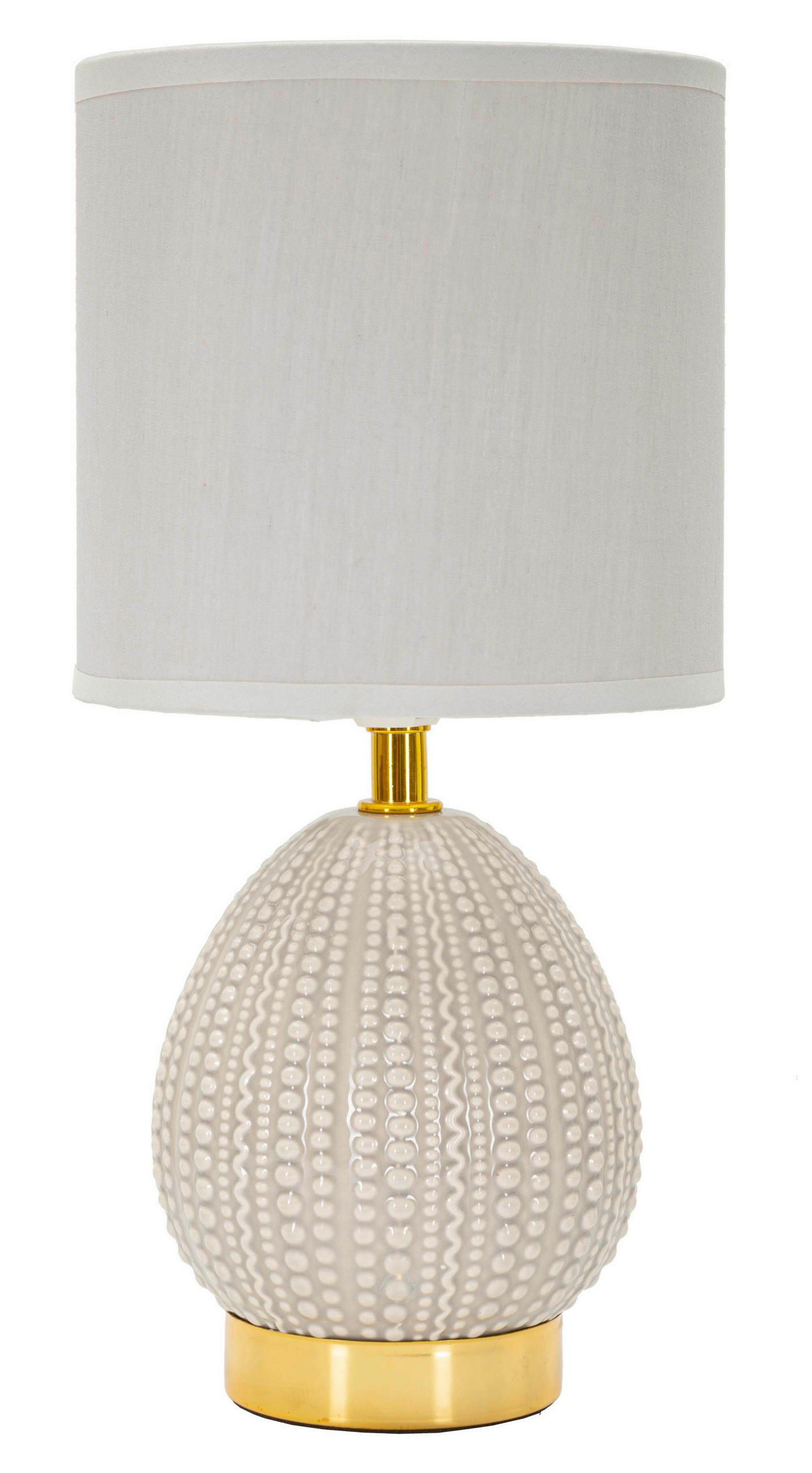 TISCHLEUCHTE   - Grau, Basics, Keramik/Textil (15/15/30.5cm)