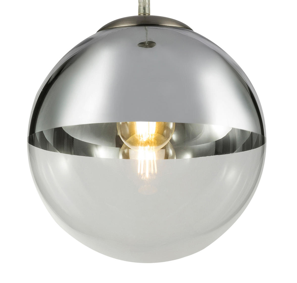 HÄNGELEUCHTE 25/120 cm   - Chromfarben/Transparent, Design, Glas/Metall (25/120cm) - Globo