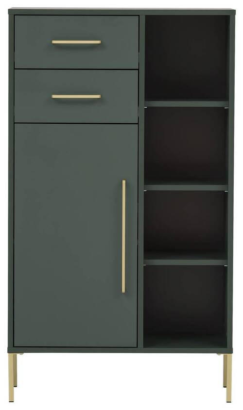 MIDISCHRANK 67,1/117,4/33,1 cm - Waldgrün/Goldfarben, MODERN, Holzwerkstoff/Metall (67,1/117,4/33,1cm) - Stylife