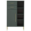 MIDISCHRANK 67,1/117,4/33,1 cm  - Waldgrün/Goldfarben, MODERN, Holzwerkstoff/Metall (67,1/117,4/33,1cm) - Stylife