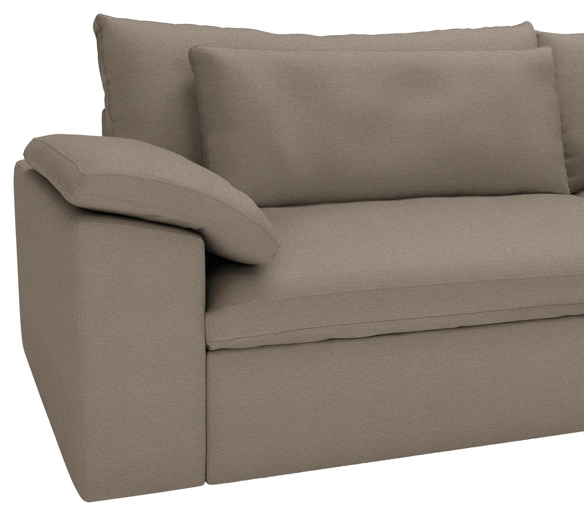 ECKSOFA  Chenille Graubraun  - Graubraun/Schwarz, Modern, Kunststoff/Textil (306/198cm) - Carryhome