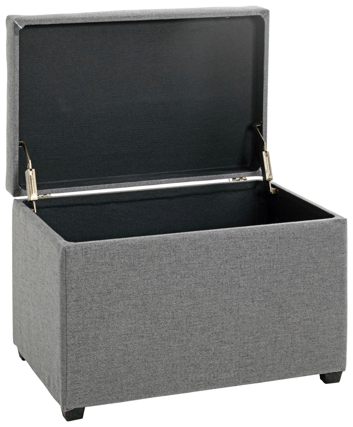TRUHENBANK 58/42/39 cm Flachgewebe Grau  - Schwarz/Grau, Design, Textil (58/42/39cm)