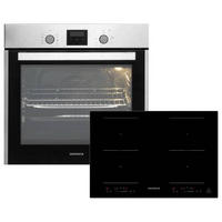 BACKOFENSET ASET1408800I  - Edelstahlfarben/Schwarz, Trend, Glas/Metall (59,5/59,5/56,5cm) - Respekta