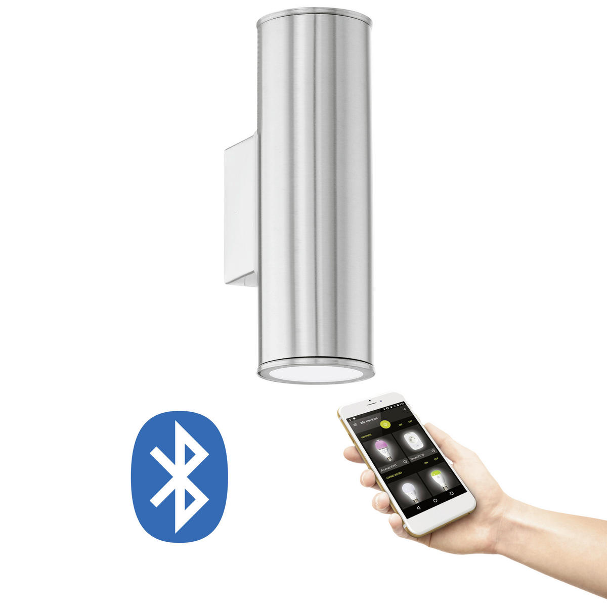 AUßENWANDLEUCHTE 9,5/20 cm   - Edelstahlfarben, Design, Metall (9,5/20cm) - Eglo