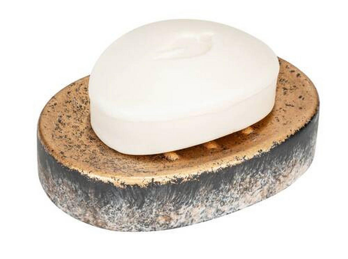SEIFENSCHALE Stein  - Schwarz/Grau, Basics, Stein (12/2,6/8,3cm) - Wenko