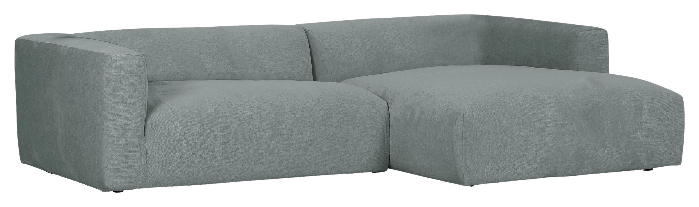 ECKSOFA Hellblau Chenille  - Schwarz/Hellblau, Design, Kunststoff/Textil (280/175cm) - Landscape