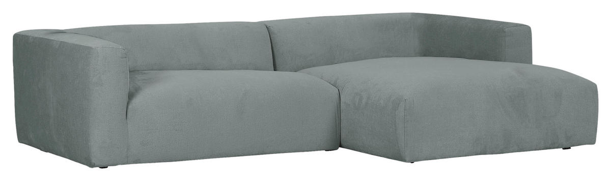ECKSOFA in Chenille Hellblau  - Schwarz/Hellblau, Design, Kunststoff/Textil (280/175cm) - Landscape