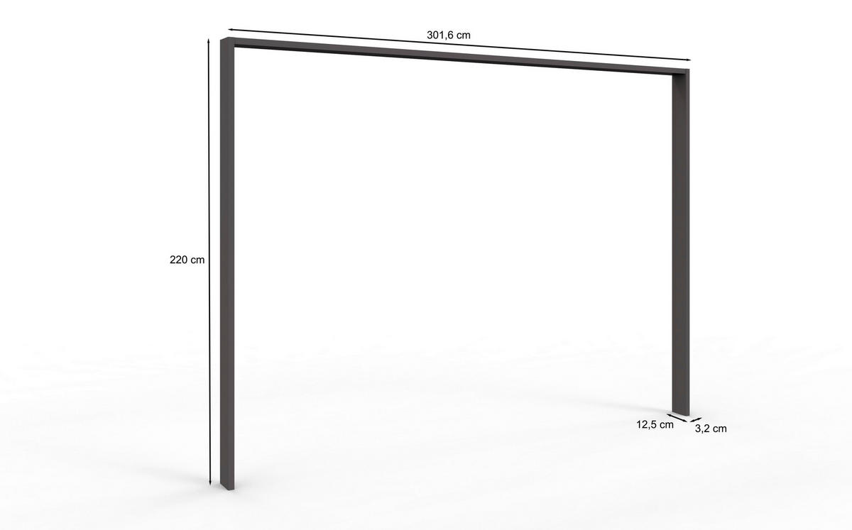 PASSEPARTOUTRAHMEN 306/220/12 cm   - Dunkelgrau, Konventionell, Holzwerkstoff (306/220/12cm) - Venda