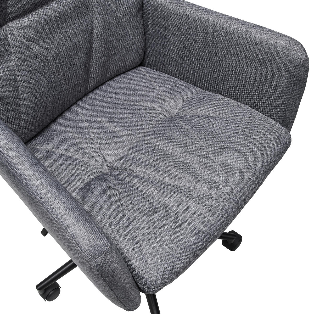 DREHSTUHL Webstoff Grau, Schwarz  - Schwarz/Grau, Design, Textil/Metall (61/92-102/65cm) - Livetastic