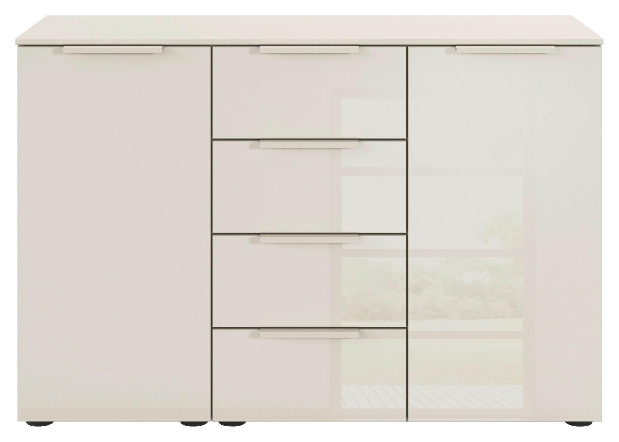 ŠIROKÁ KOMODA, šampanská, 120/80/42 cm - čierna/šampanská, Design, kov/kompozitné drevo (120/80/42cm) - Novel