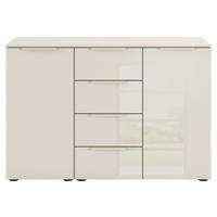 ŠIROKÁ KOMODA, šampanská, 120/80/42 cm - čierna/šampanská, Design, kov/kompozitné drevo (120/80/42cm) - Novel