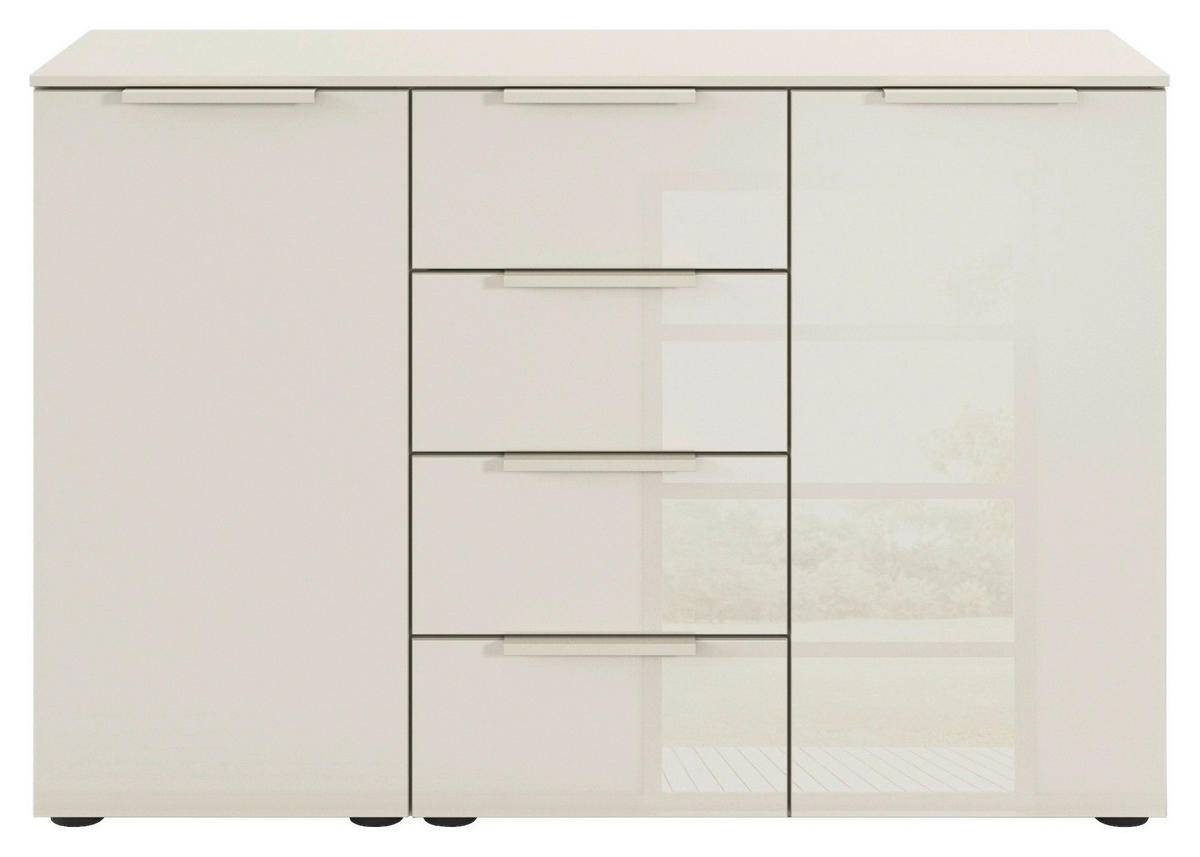 ŠIROKÁ KOMODA, šampanská, 120/80/42 cm - čierna/šampanská, Design, kov/kompozitné drevo (120/80/42cm) - Novel