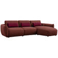 ECKSOFA  in Chenille Rotbraun  340/190 cm  - Rotbraun/Rot, Design, Kunststoff/Textil (340/190cm) - Belluti