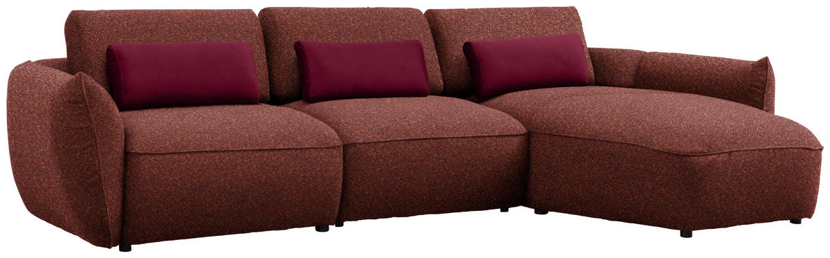 ECKSOFA  in Chenille Rotbraun  340/190 cm  - Rotbraun/Rot, Design, Kunststoff/Textil (340/190cm) - Belluti