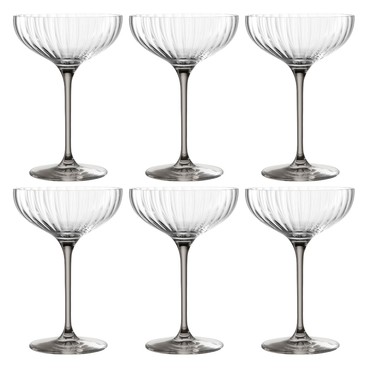 GLÄSERSET Poesia 6-teilig  - Grau, Trend, Glas (10,90/16,00/10,90cm) - Leonardo