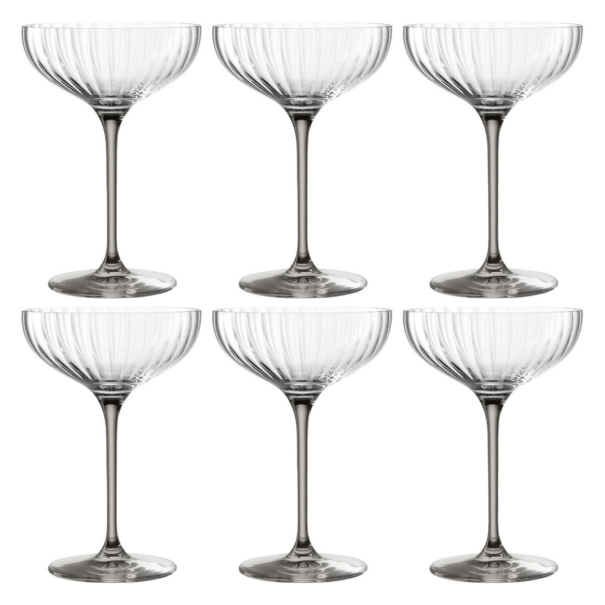 GLÄSERSET Poesia 6-teilig  - Grau, Trend, Glas (10,90/16,00/10,90cm) - Leonardo