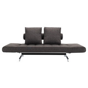 SCHLAFSOFA in Metall, Textil Dunkelgrau - Chromfarben/Dunkelgrau, Design, Textil/Metall (210/68/90cm) - Innovation