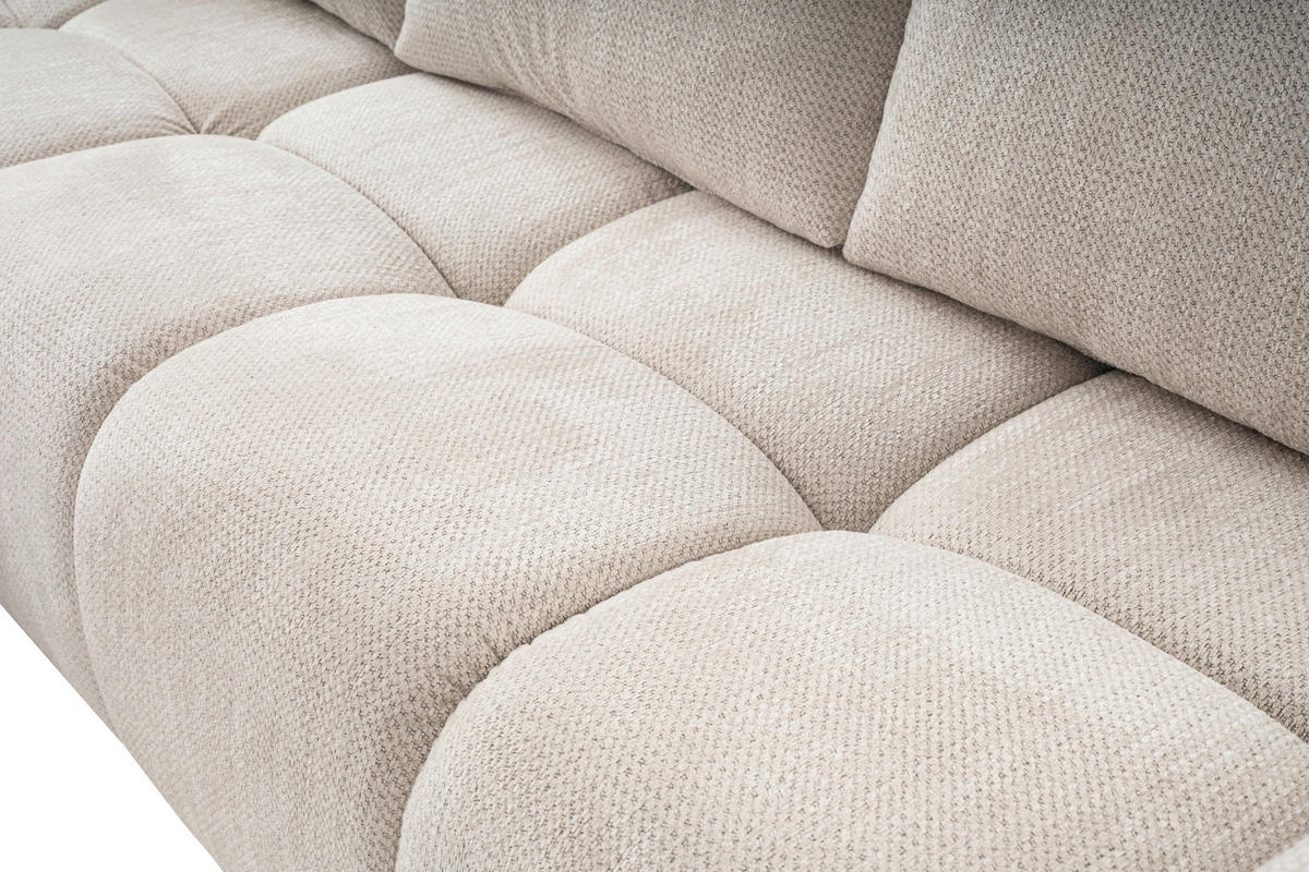 ECKSOFA Kaschmir  - Kaschmir/Schwarz, Design, Textil/Metall (173/299cm) - Stylife
