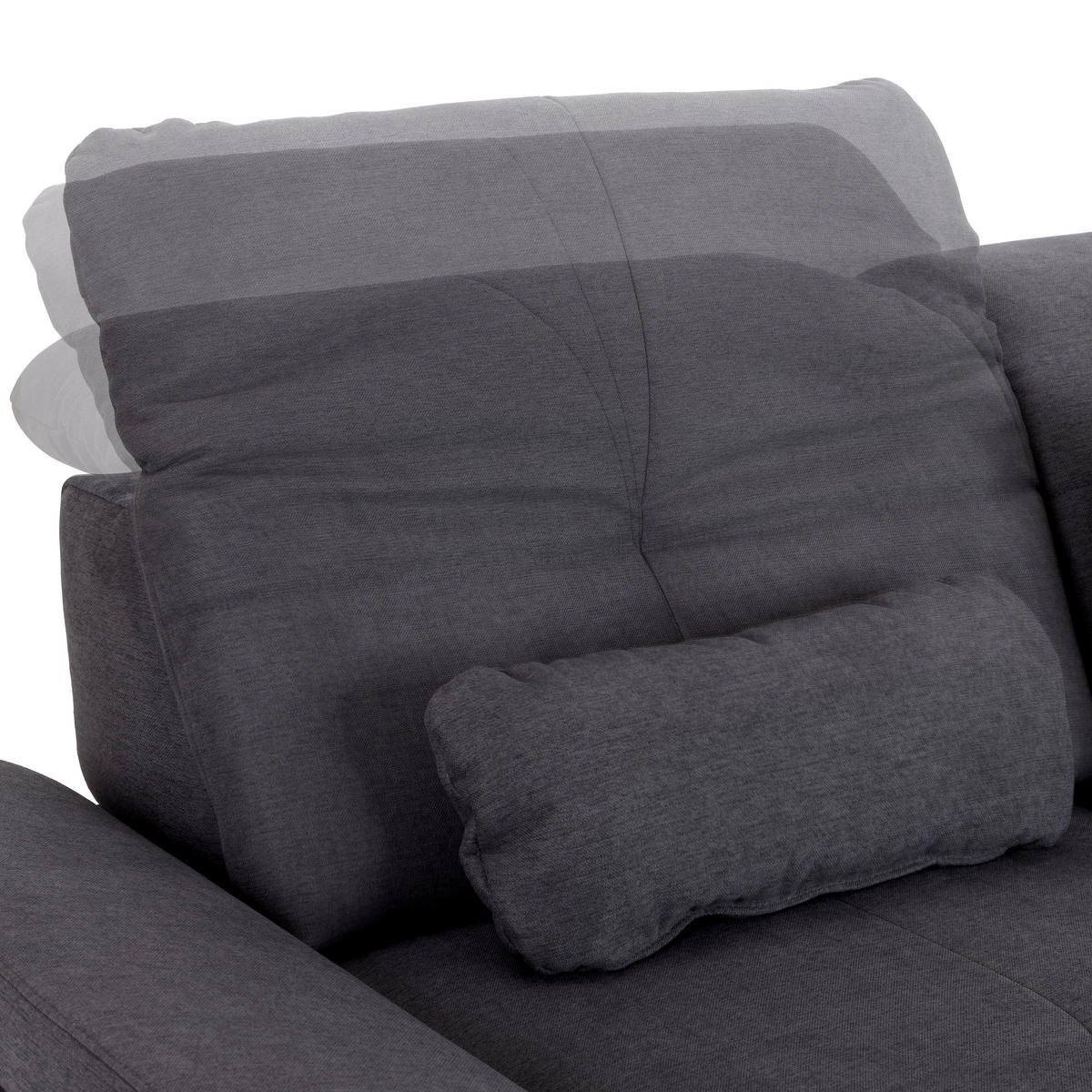 SOFFA i chenille, mikrofiber grå  - kromfärg/grå, Modern, metall/textil (195/371/260cm) - MID.YOU