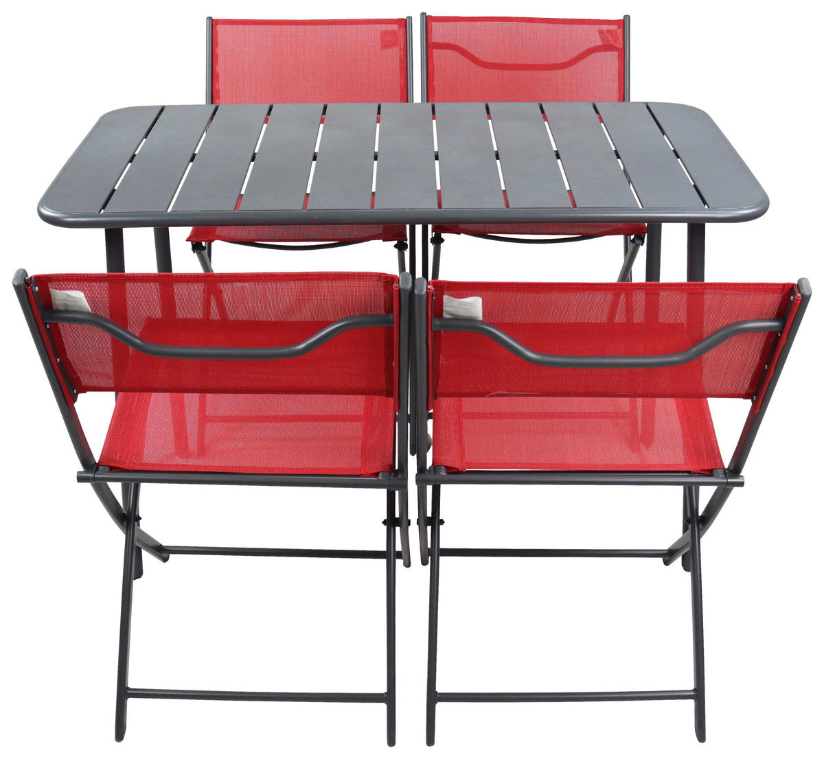 GARTENSET  5-teilig  - Rot/Schwarz, Modern, Kunststoff/Textil - Ambia Garden