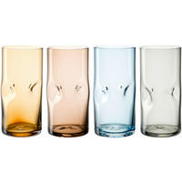 GLÄSERSET Vesuvio 4-teilig  - Blau/Bernsteinfarben, Design, Glas (6,50/13,50/6,50cm) - Leonardo