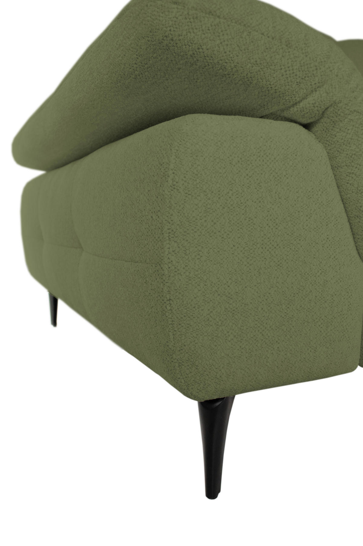 ECKSOFA ALMA Grün Chenille  - Schwarz/Grün, Design, Textil/Metall (285/191cm) - Livetastic