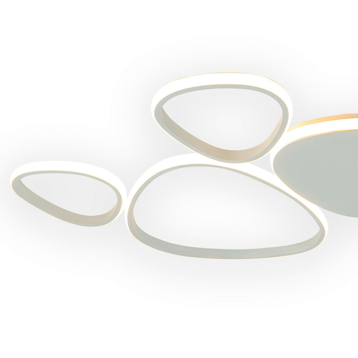 STROPNÉ LED SVIETIDLO, 92/52/4 cm - biela s vysokým leskom, Design, kov (92/52/4cm)