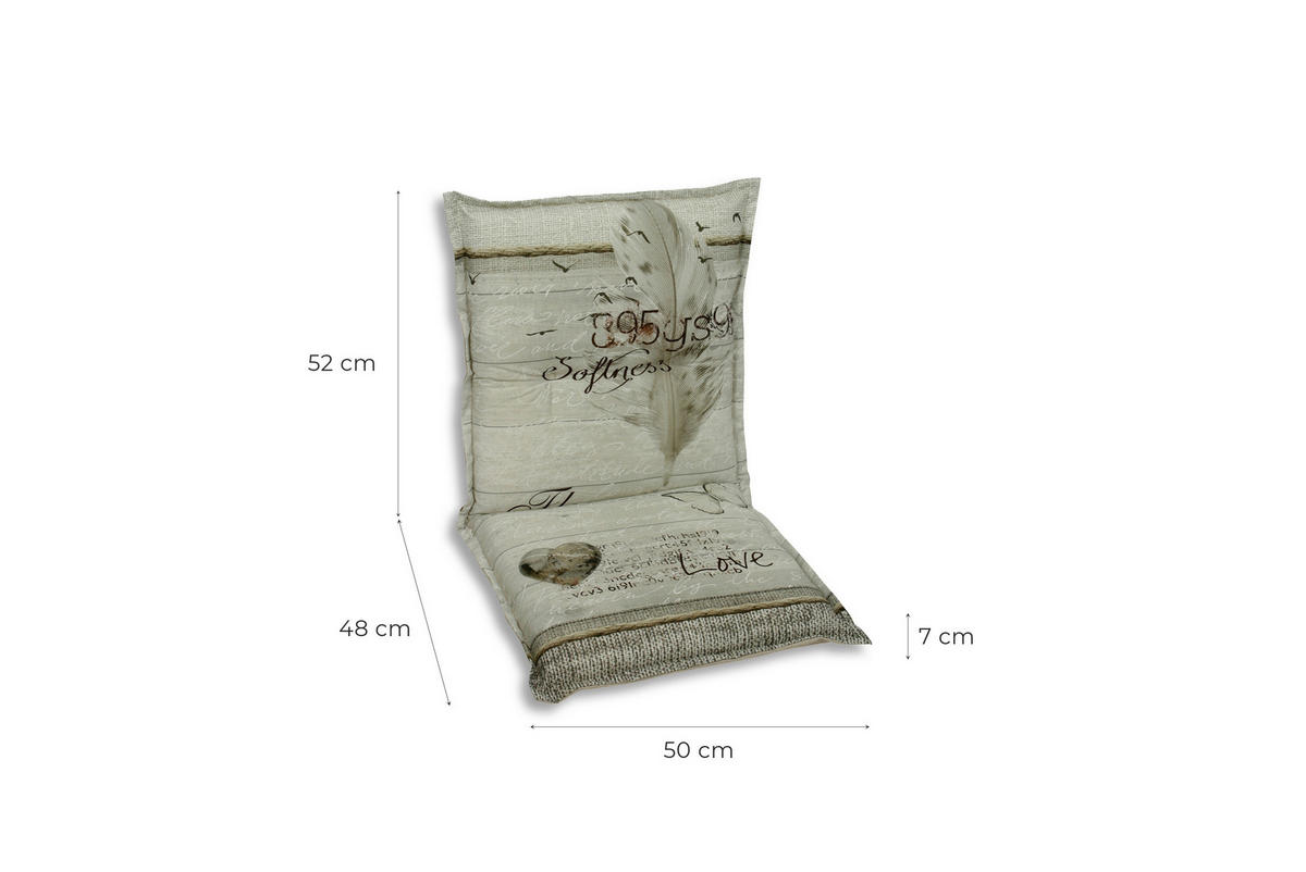 SESSELAUFLAGENSET Federn  - Beige, Basics, Textil (50/7/100cm)
