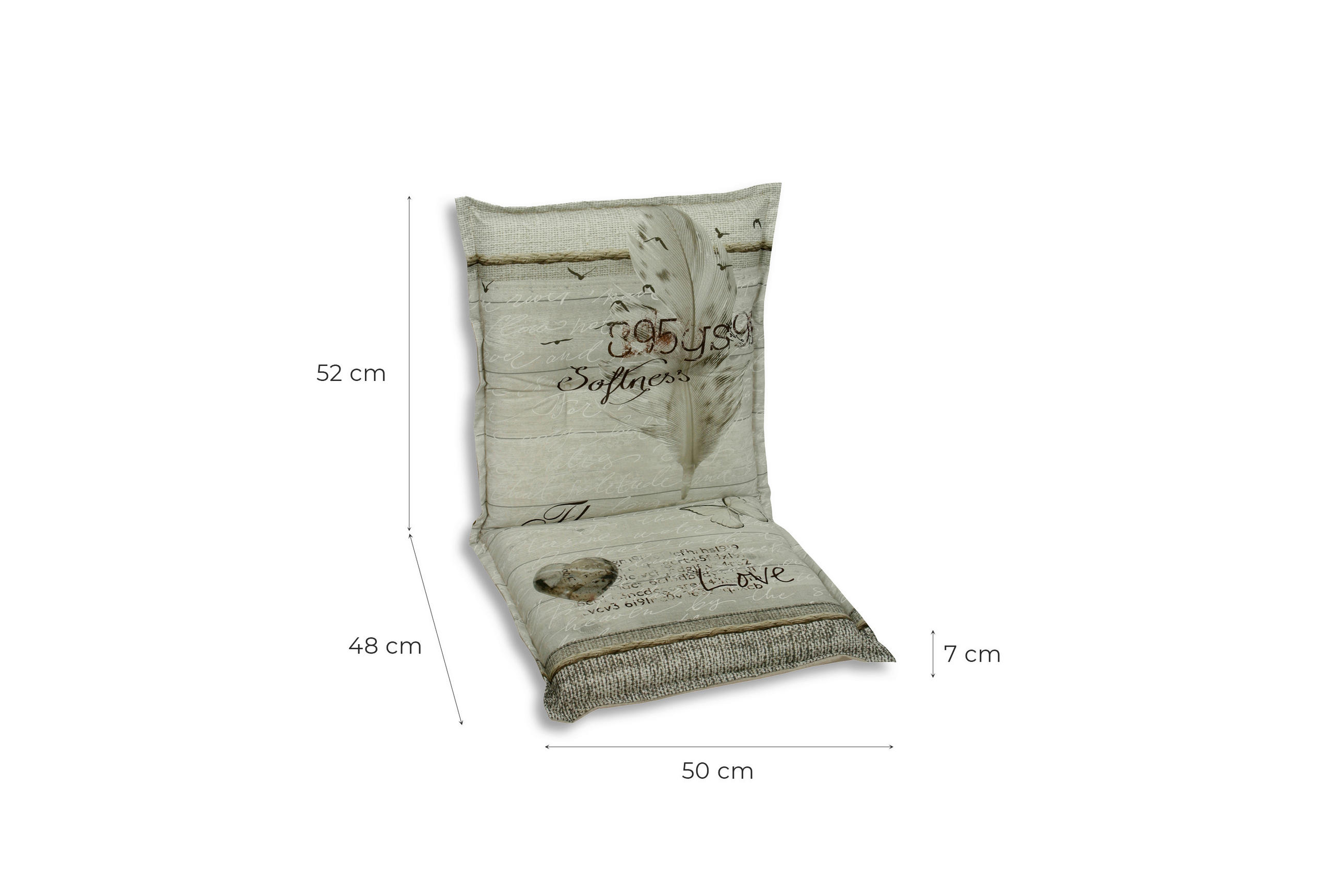 Thumbnail - Sesselauflagenset, Dunkelbraun, Beige, Textil, 2-teilig, Federn, Füllung: Schaumstoff, Vlies, 50x7x100 cm, Oeko-Tex® Sta...