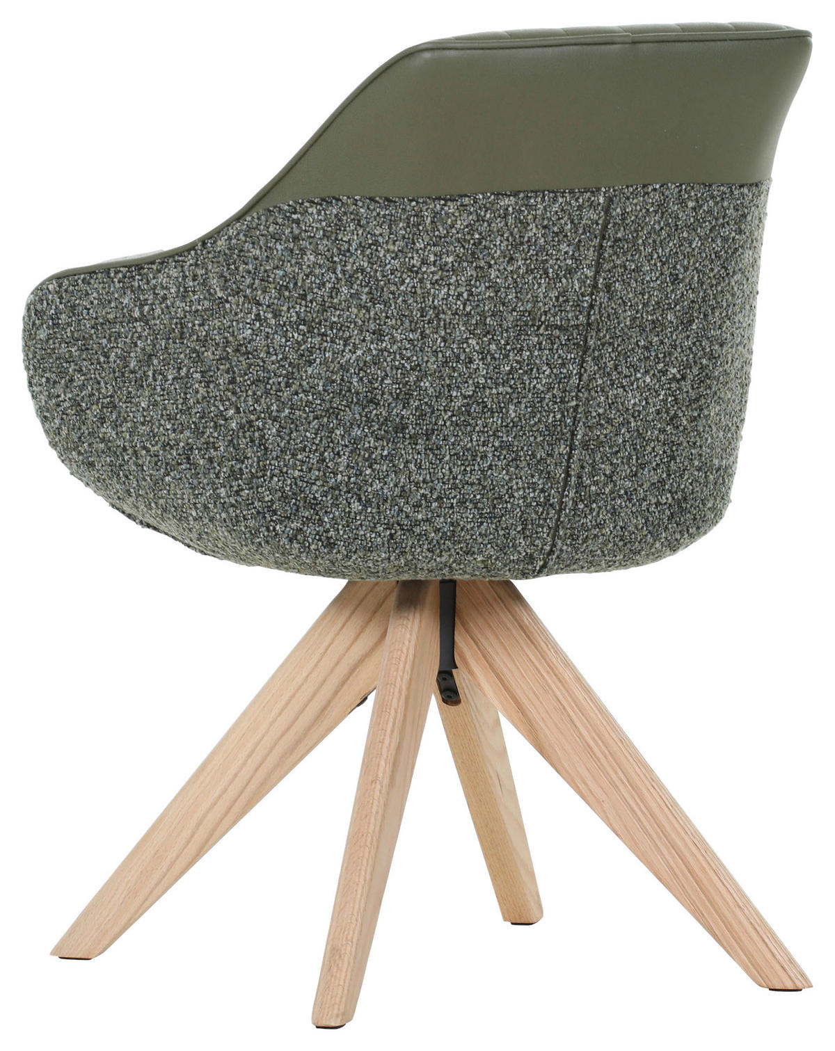 STOLIČKA S PODRÚČKAMI, ženilka, vzhľad kože, zelená, farba duba - zelená/farba duba, Konventionell, drevo/textil (60/83/65cm) - home24