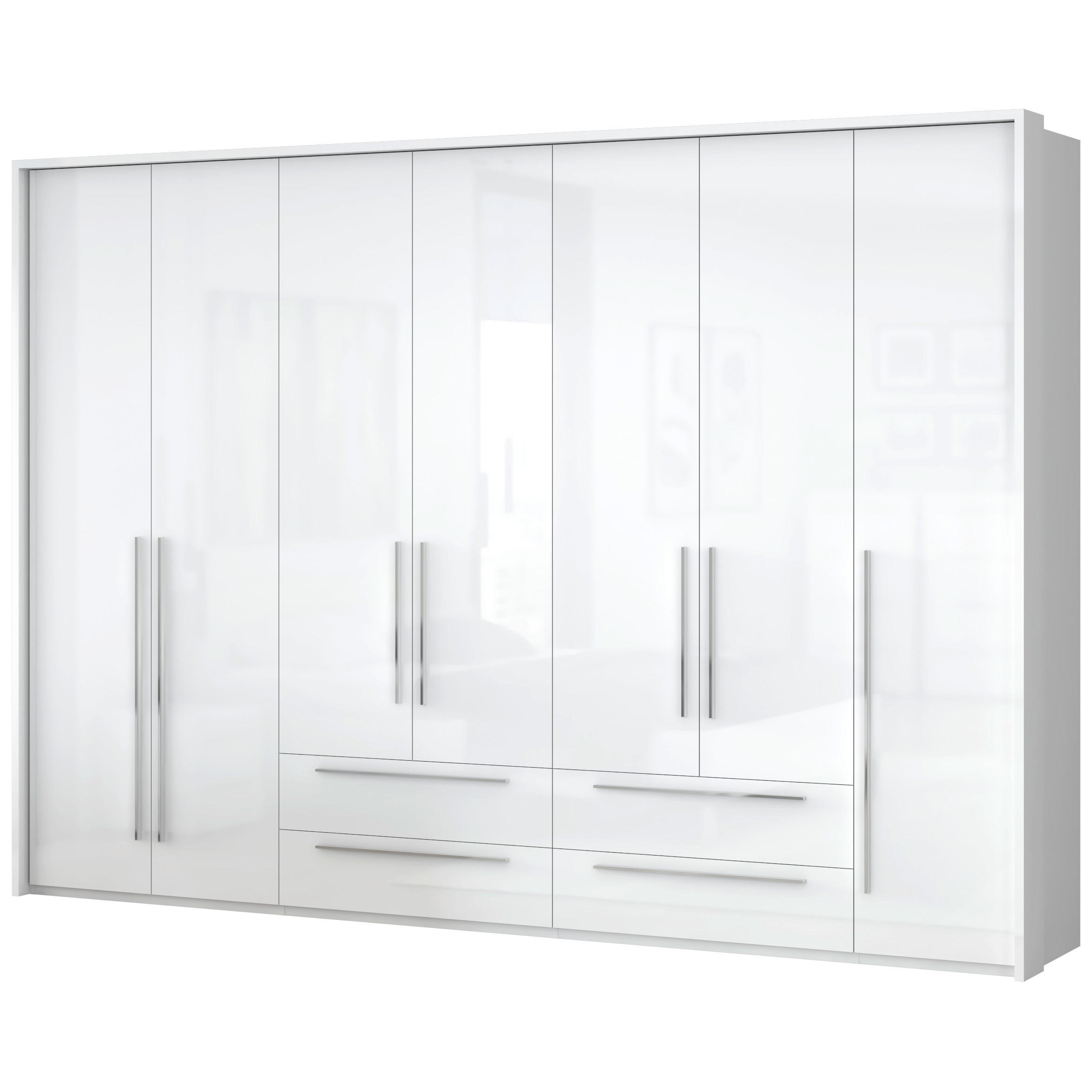 ORMAR SA KLASIČNIM VRATIMA bela, bela visoki sjaj  322/226/60 cm  - bela visoki sjaj/bela, Dizajnerski, pločasti materijal/plastika (322/226/60cm)