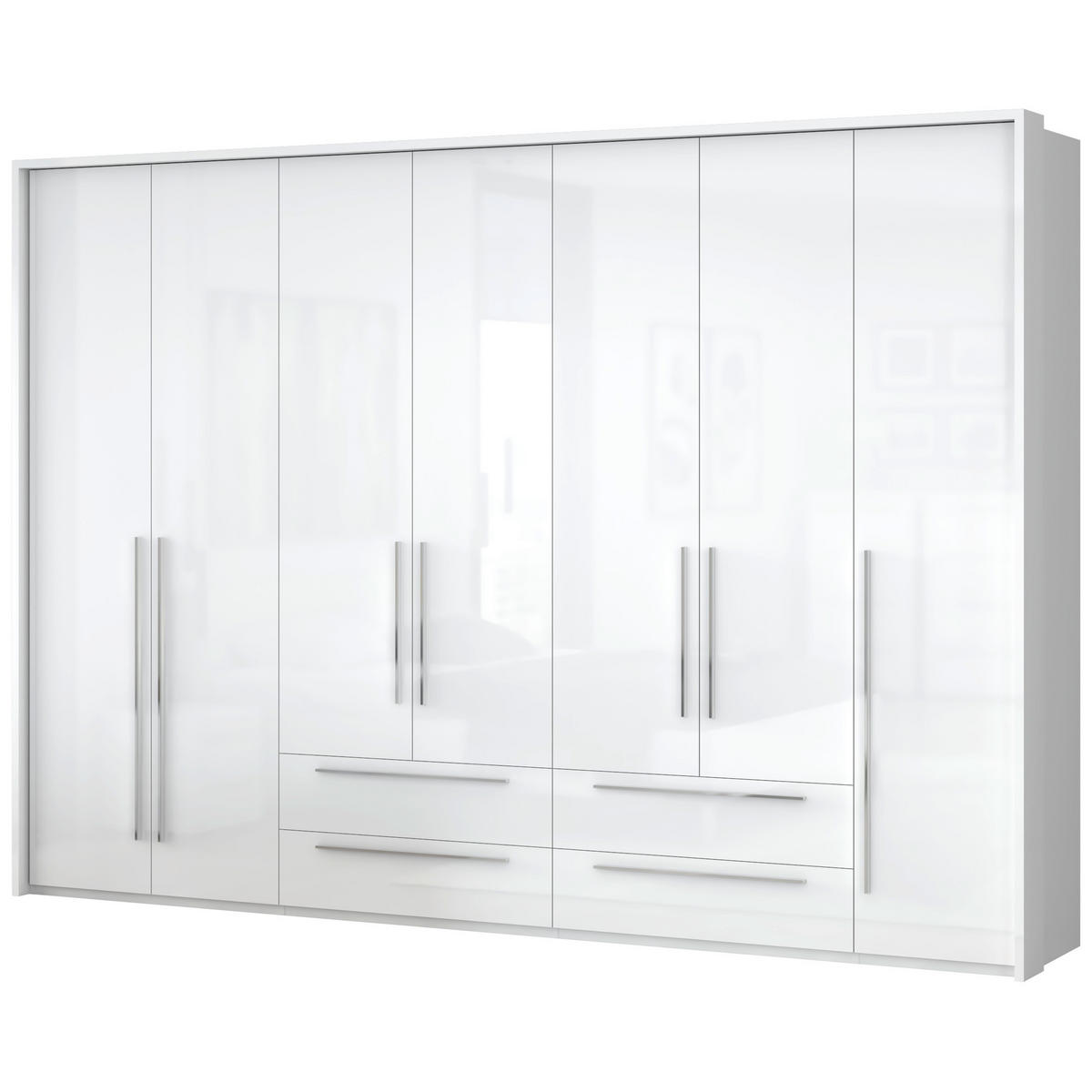 ORMAR SA KLASIČNIM VRATIMA bela, bela visoki sjaj  322/226/60 cm  - bela visoki sjaj/bela, Dizajnerski, pločasti materijal/plastika (322/226/60cm)