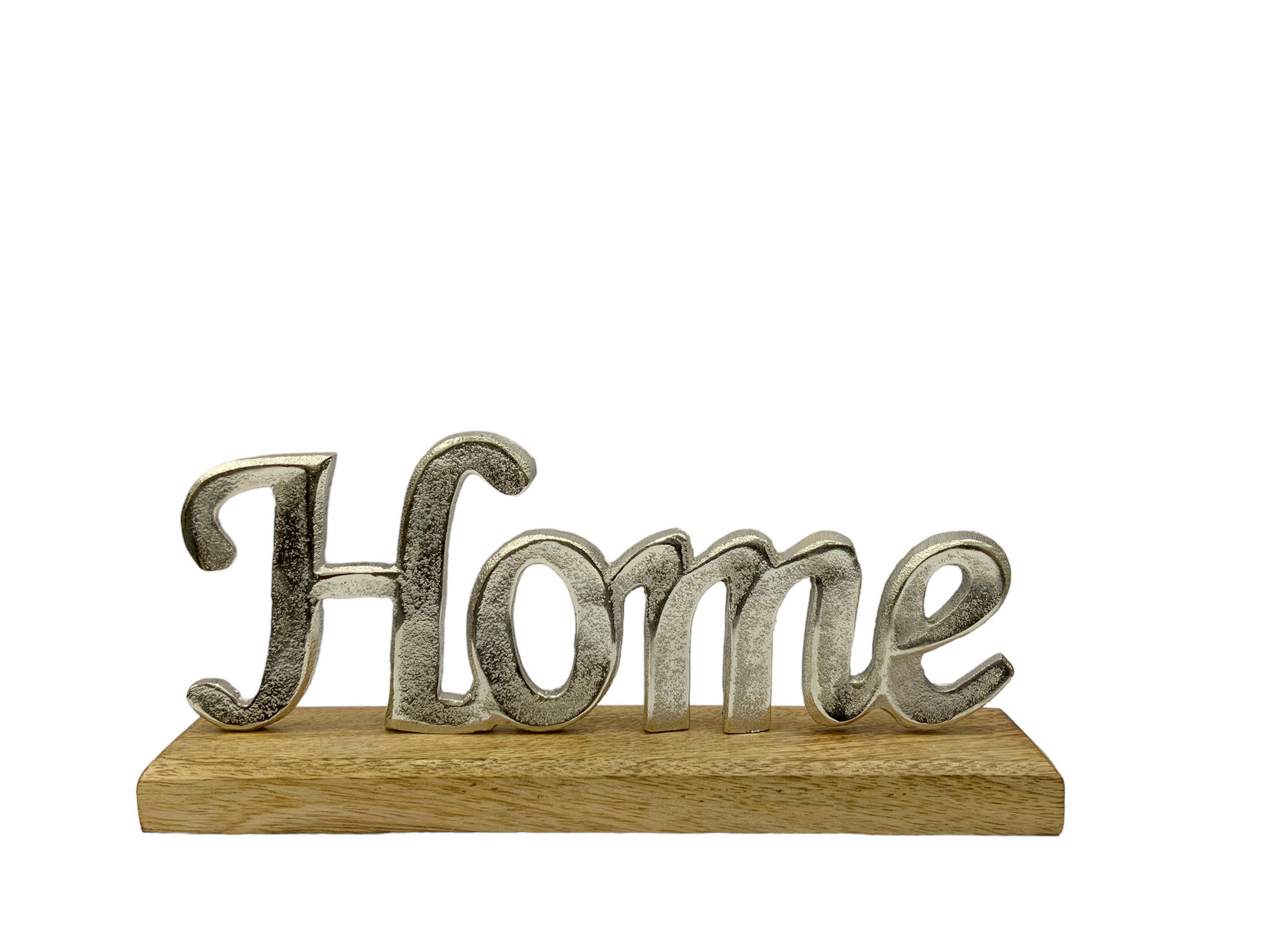 DEKOSCHRIFTZUG - Silberfarben/Naturfarben, Basics, Holz/Metall (27,5/5/12,5cm) - Ambia Home