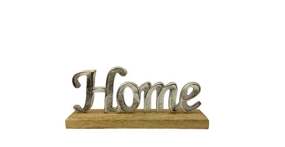 DEKOSCHRIFTZUG - Silberfarben/Naturfarben, Basics, Holz/Metall (27,5/5/12,5cm) - Ambia Home