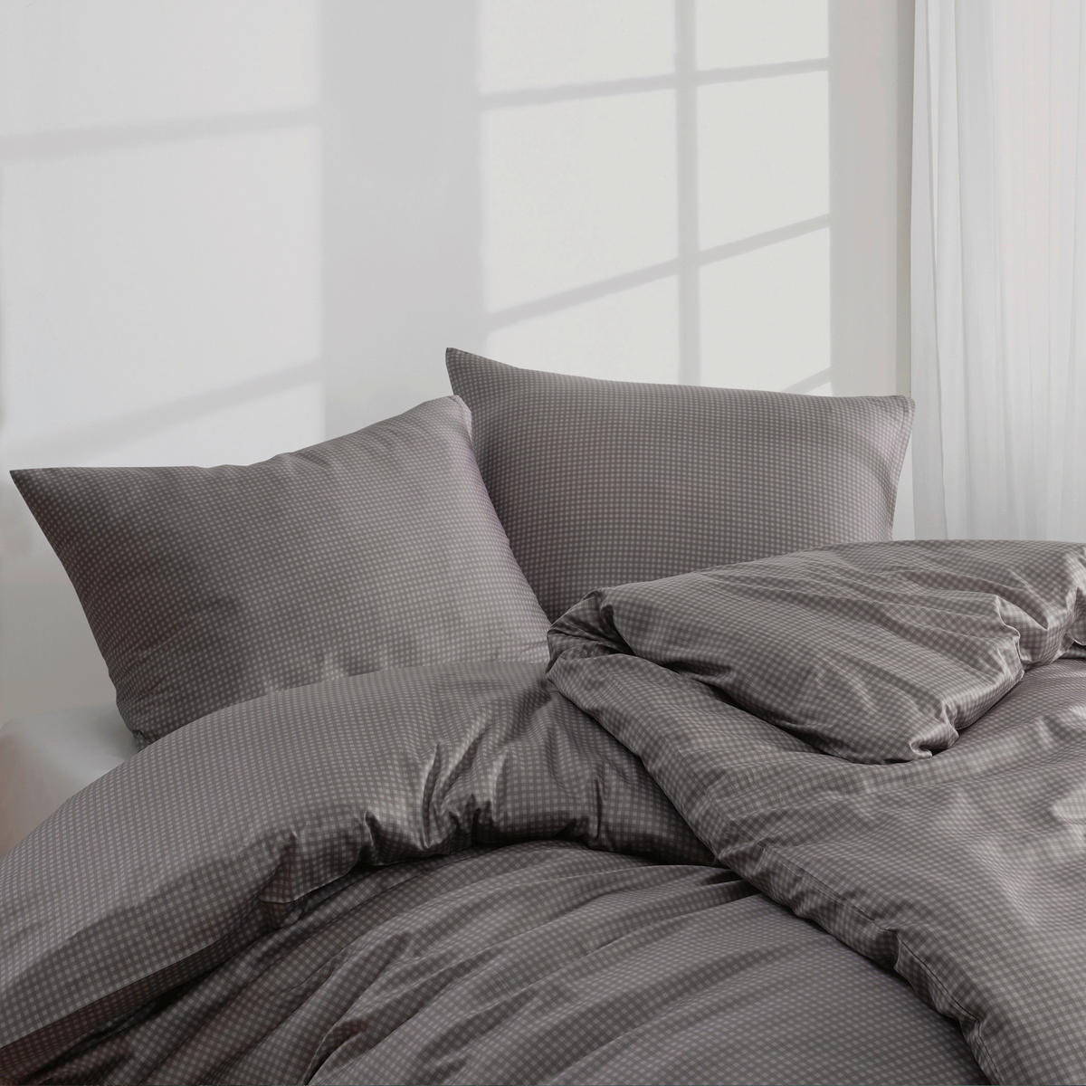 BETTWÄSCHE Satin 140/220 cm  - Dunkelgrau, Basics, Textil (140/220cm) - Florella