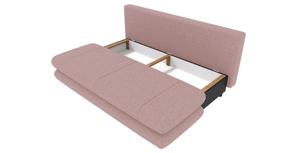 SCHLAFSOFA  in Mikrofaser Rosa  - Schwarz/Rosa, KONVENTIONELL, Kunststoff/Textil (212/93/90cm) - Carryhome
